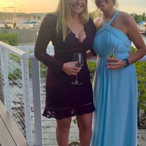 Express brand -red (dark)lovely dress, size -medium. Beautiful lace dress!